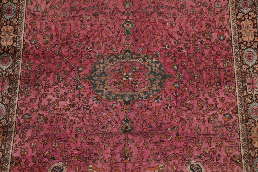 Pre-1900 Antique Vegetable Dye Sarouk Farahan Persian Rug 4x7