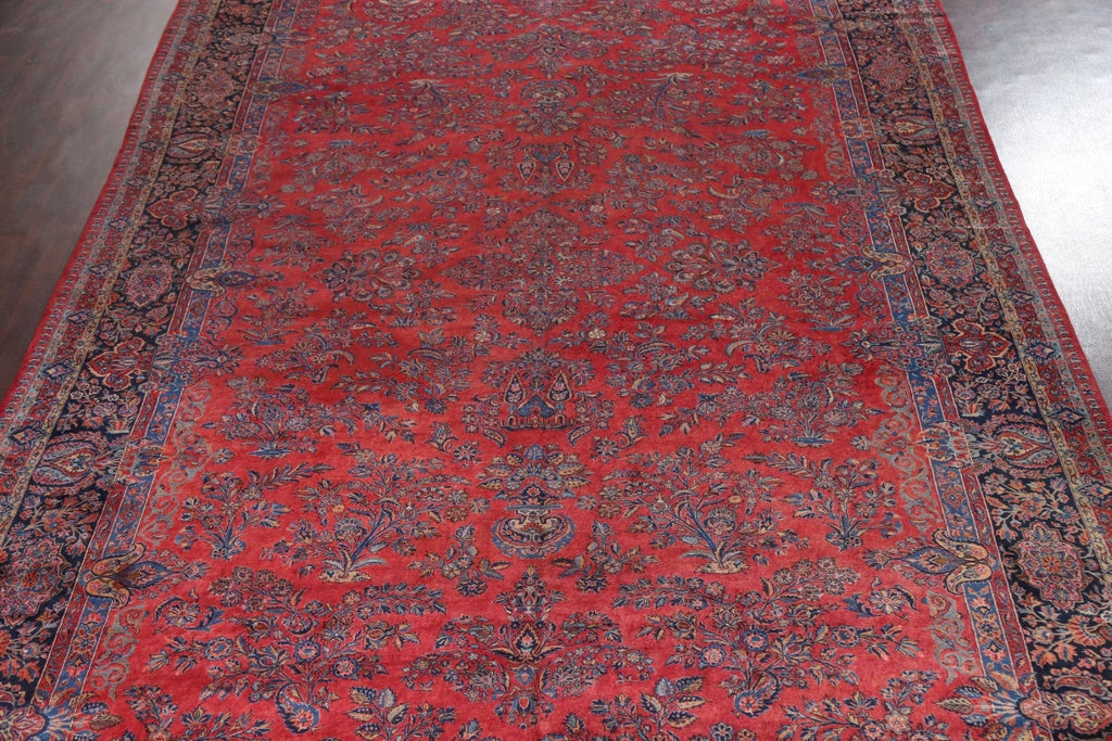 Pre-1900 Antique Vegetable Dye Kashan MANCHESTER Wool Persian Rug 11x20