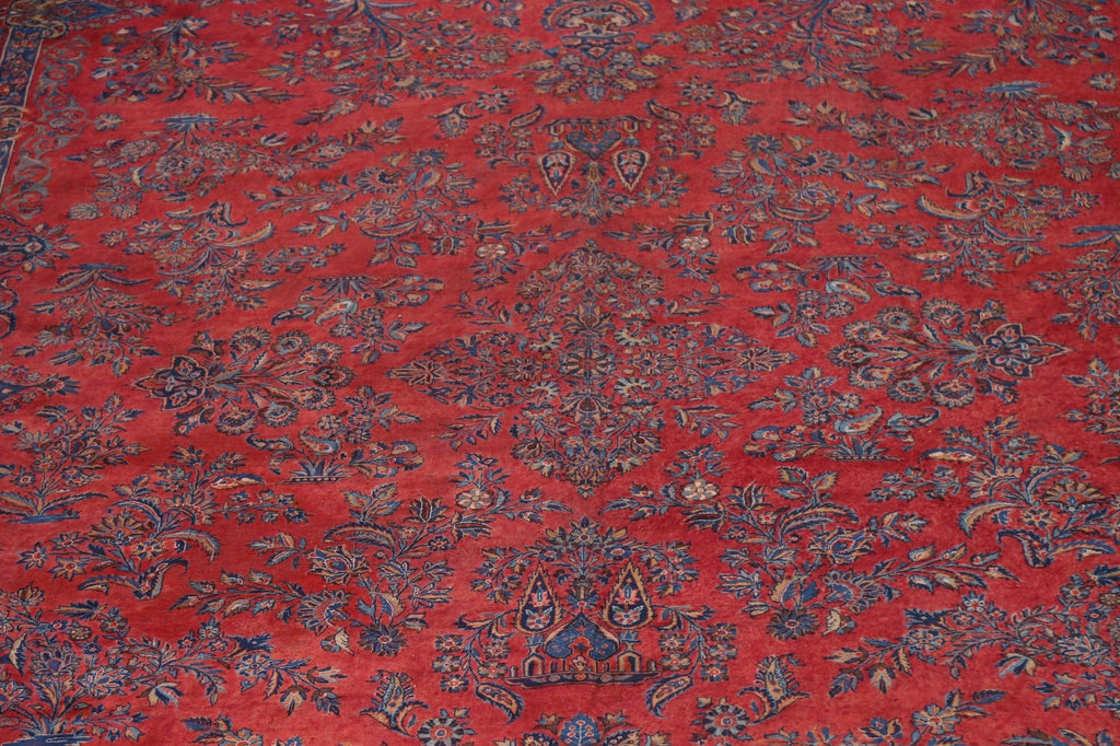 Pre-1900 Antique Vegetable Dye Kashan MANCHESTER Wool Persian Rug 11x20