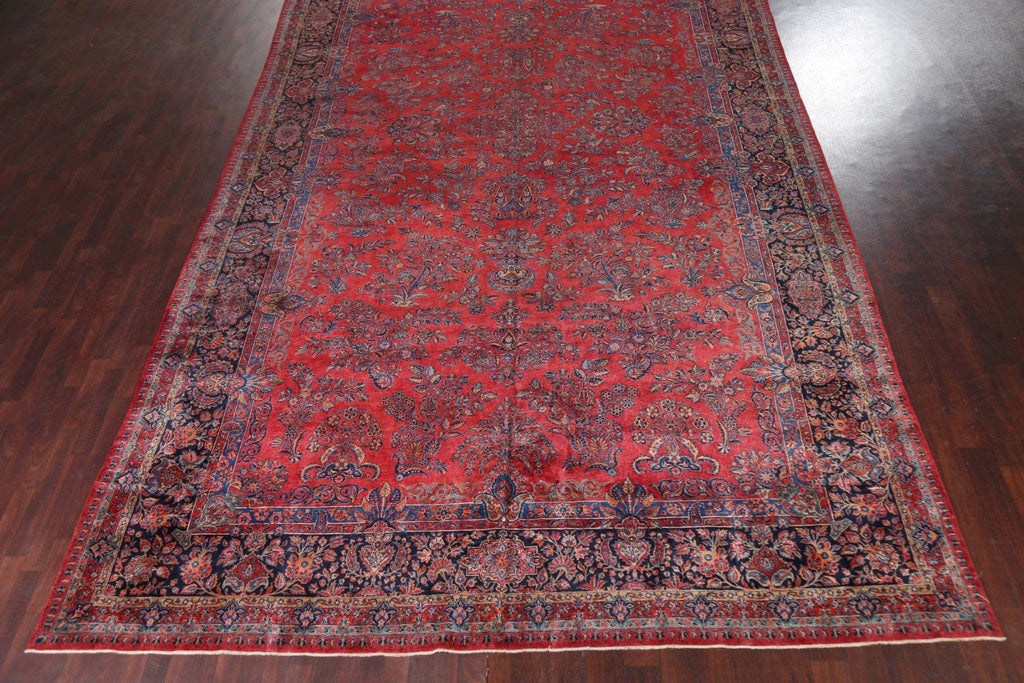 Pre-1900 Antique Vegetable Dye Kashan MANCHESTER Wool Persian Rug 11x20