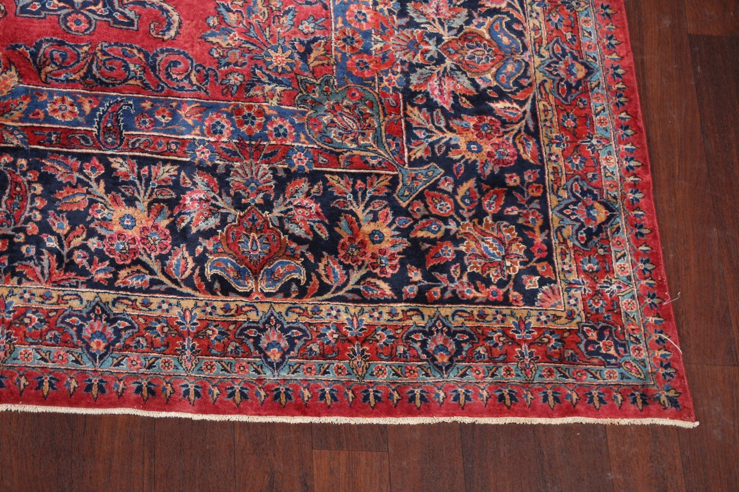 Pre-1900 Antique Vegetable Dye Kashan MANCHESTER Wool Persian Rug 11x20