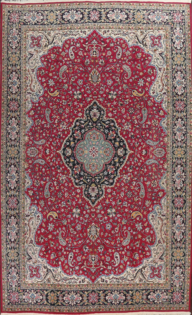 Vegetable Dye Red Vintage Tabriz Persian Area Rug 8x12