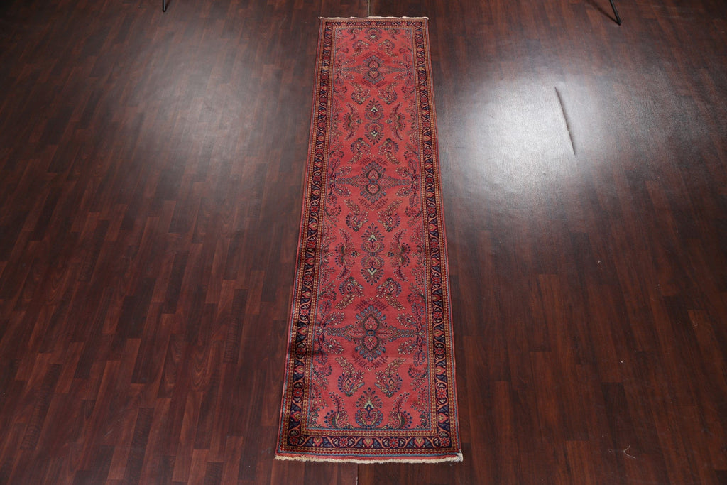 Vegetable Dye Vintage Sarouk Persian Runner Rug 3x12