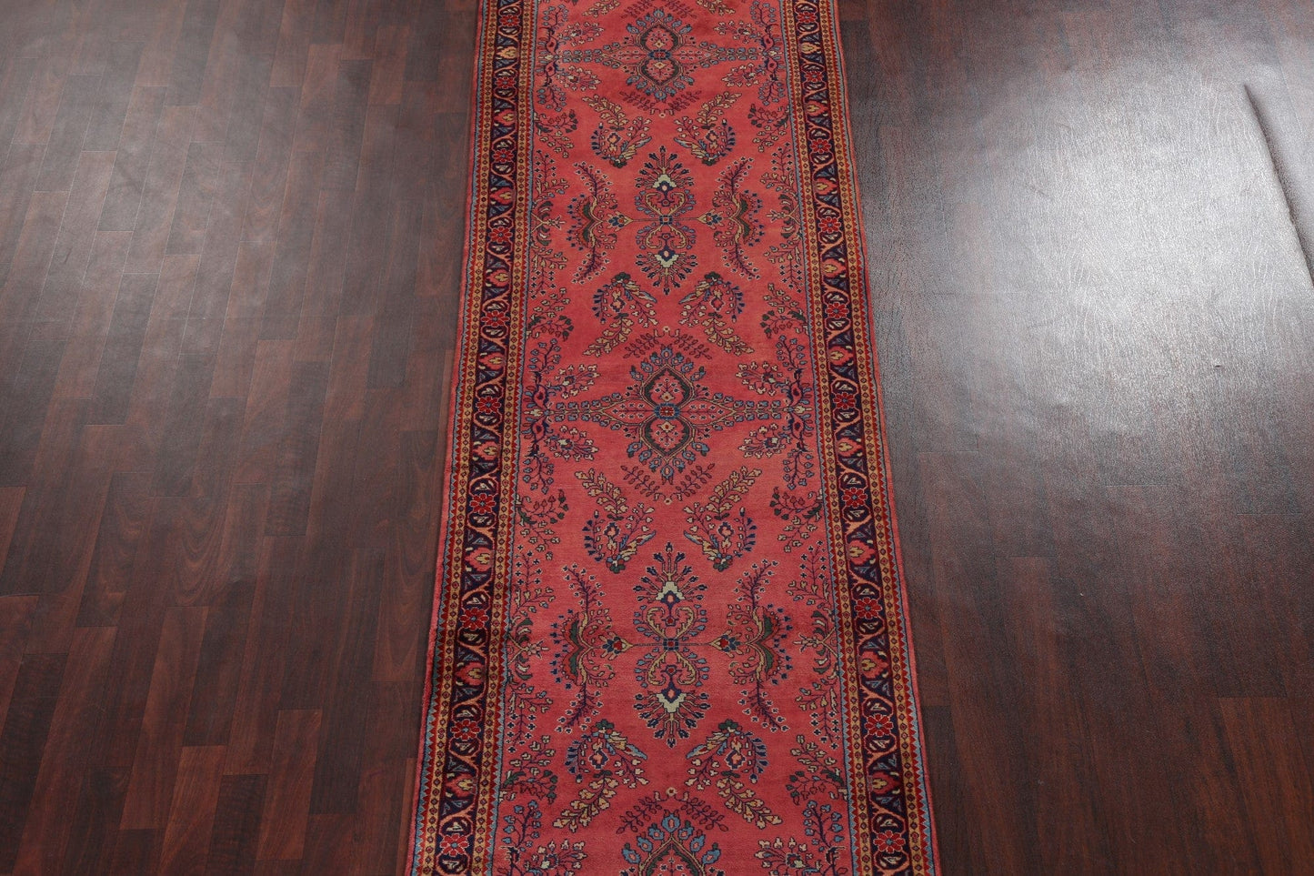 Vegetable Dye Vintage Sarouk Persian Runner Rug 3x12