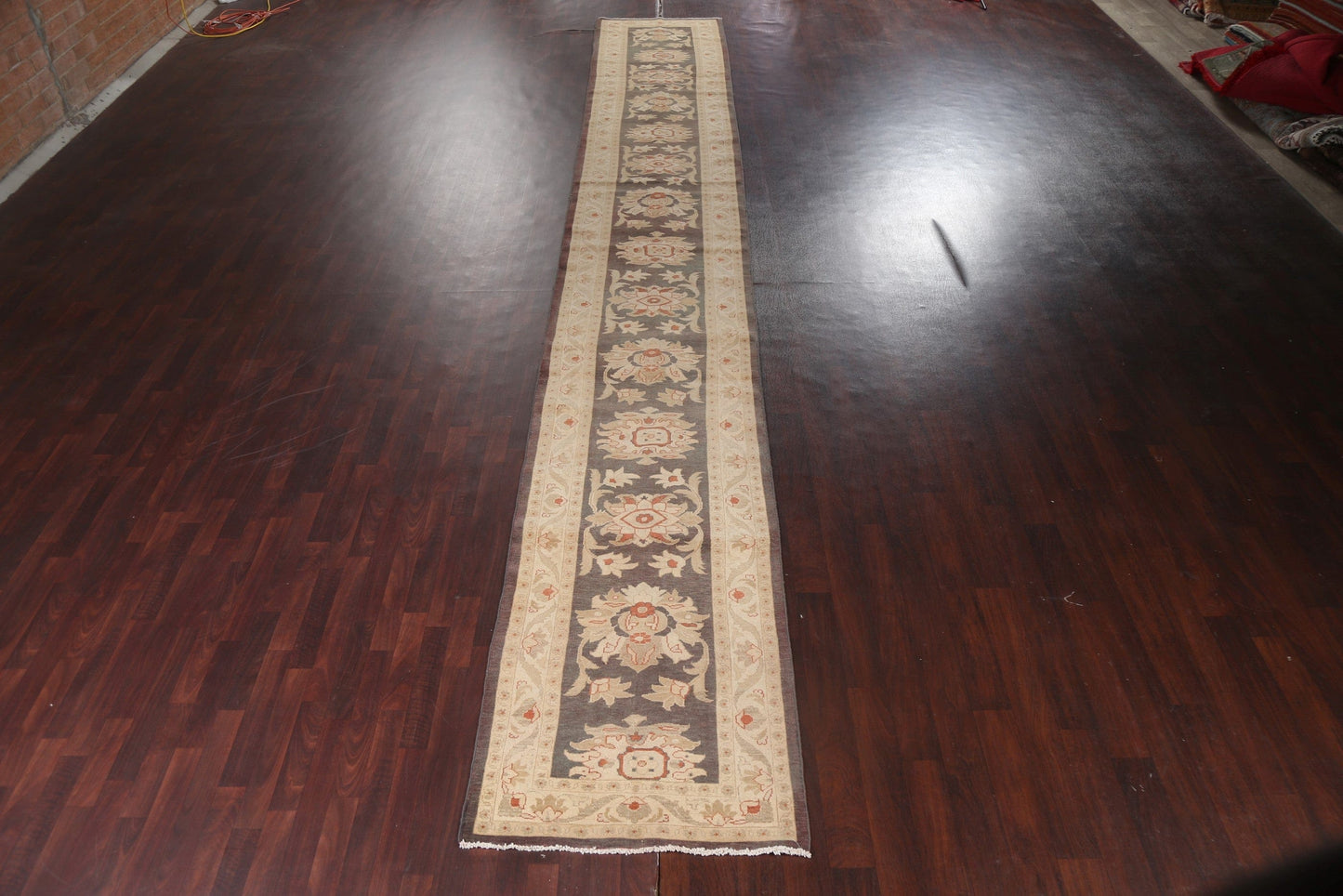 Vegetable Dye Wool Oushak Turkish Runner Rug 3x23