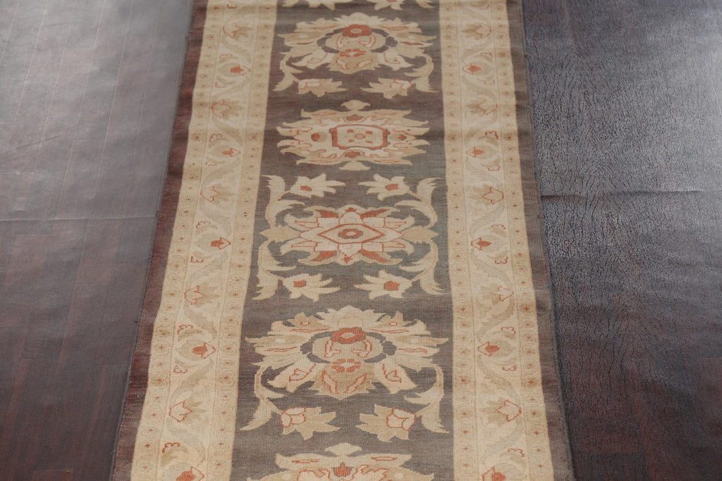 Vegetable Dye Wool Oushak Turkish Runner Rug 3x23