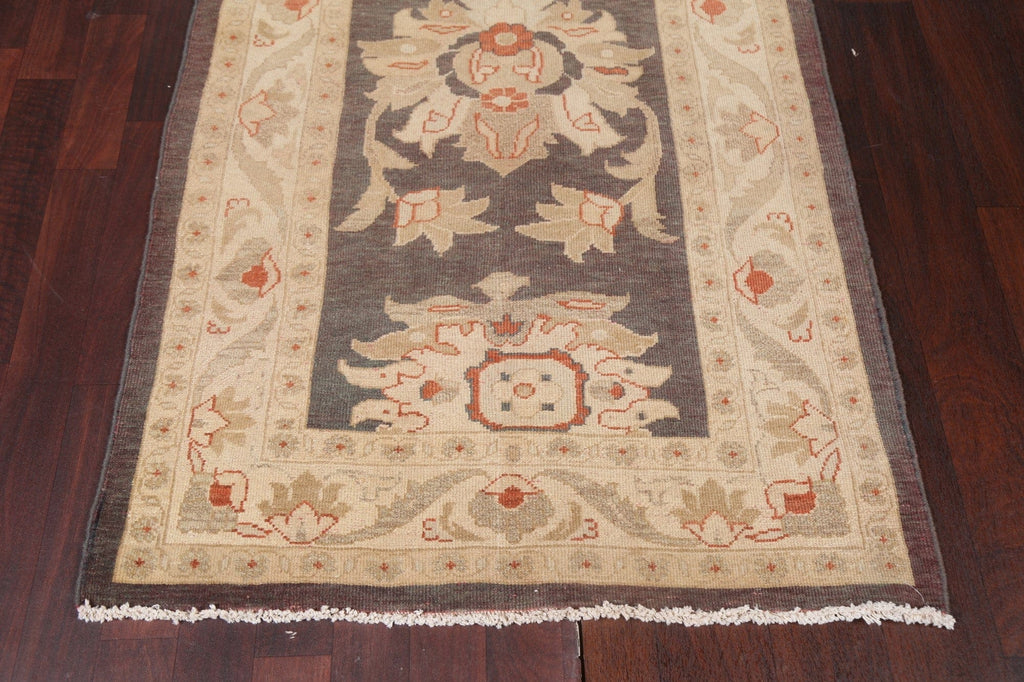 Vegetable Dye Wool Oushak Turkish Runner Rug 3x23