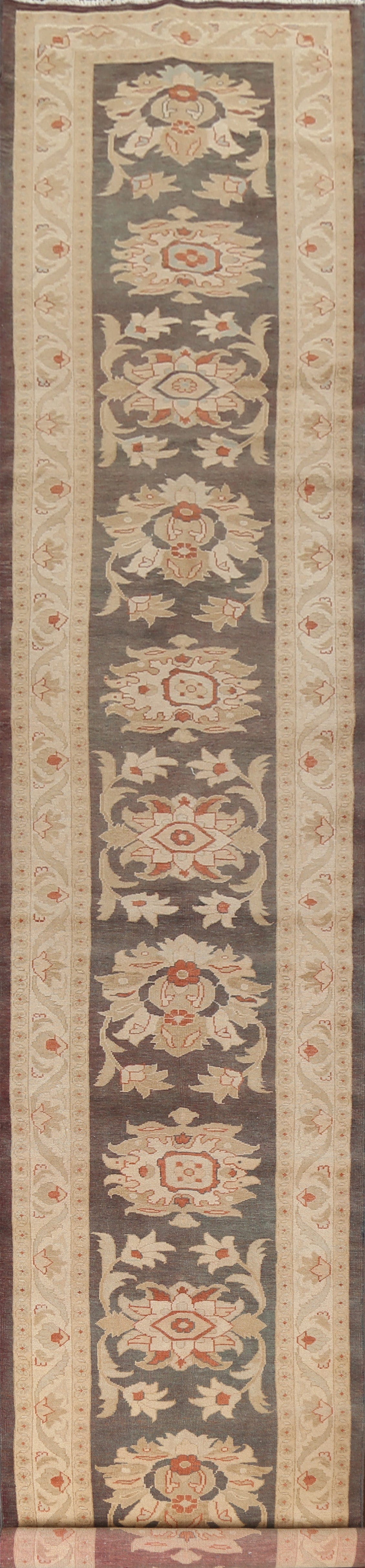 Vegetable Dye Wool Oushak Turkish Runner Rug 3x23