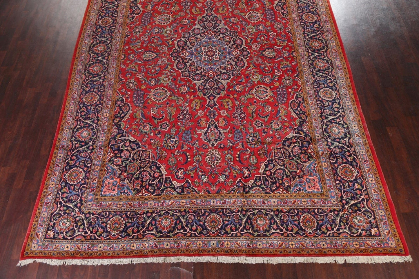 Vegetable Dye Large Kashan Persian Rug 11x16