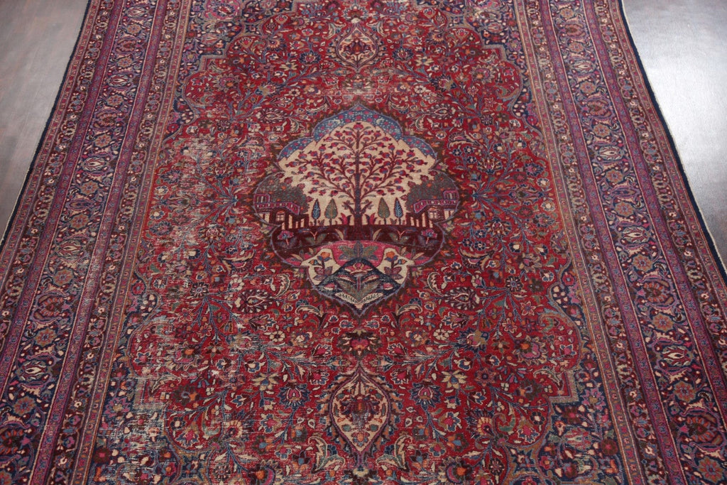 Antique Vegetable Dye Mashad Wool Persian Rug 10x16