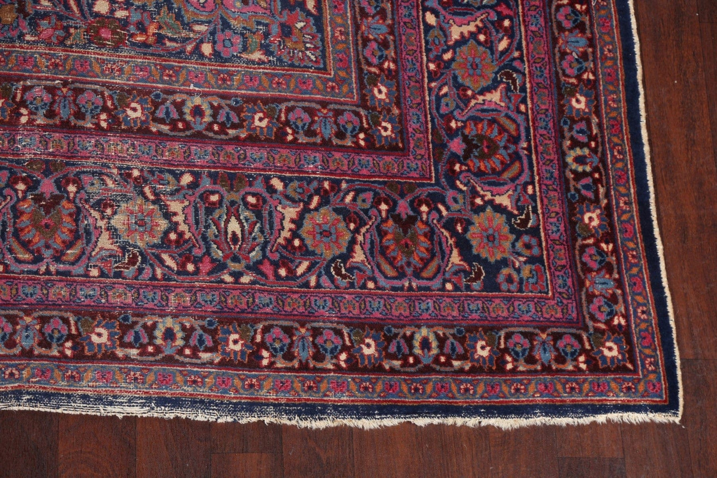 Antique Vegetable Dye Mashad Wool Persian Rug 10x16