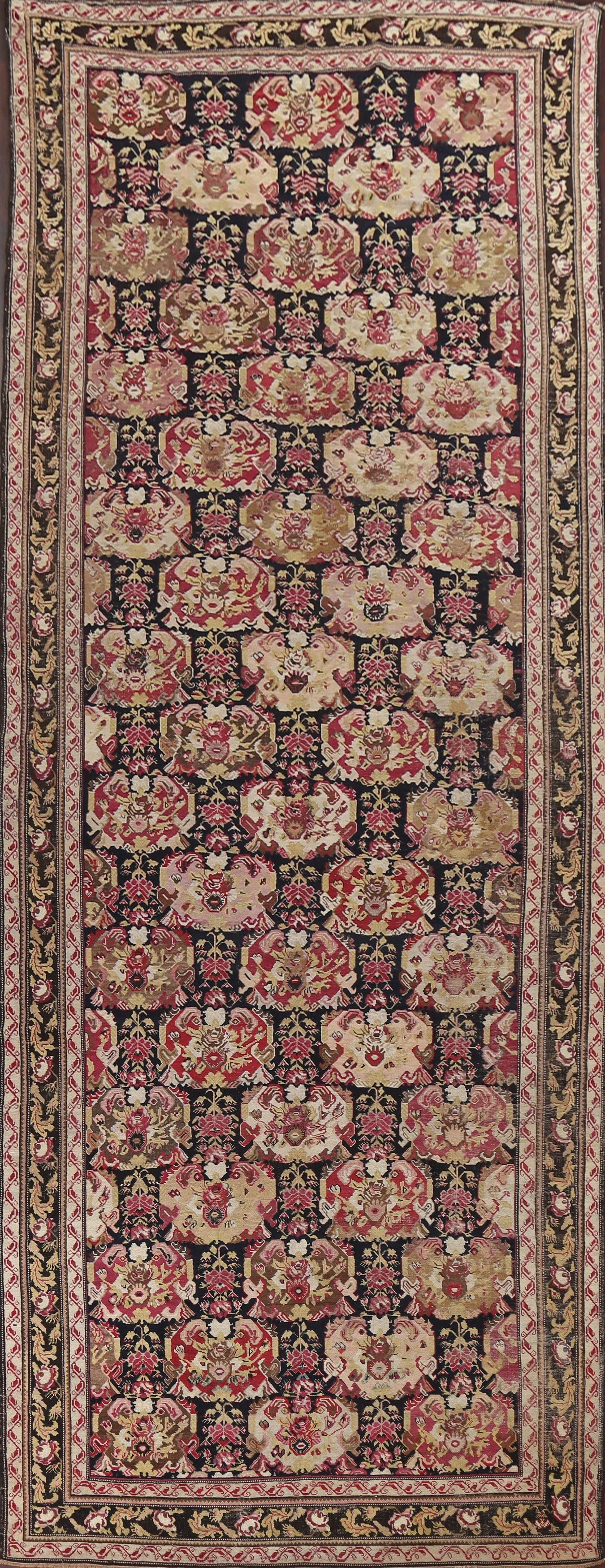 Pre-1900 Antique Vegetable Dye Karabakh Oriental Rug 7x18