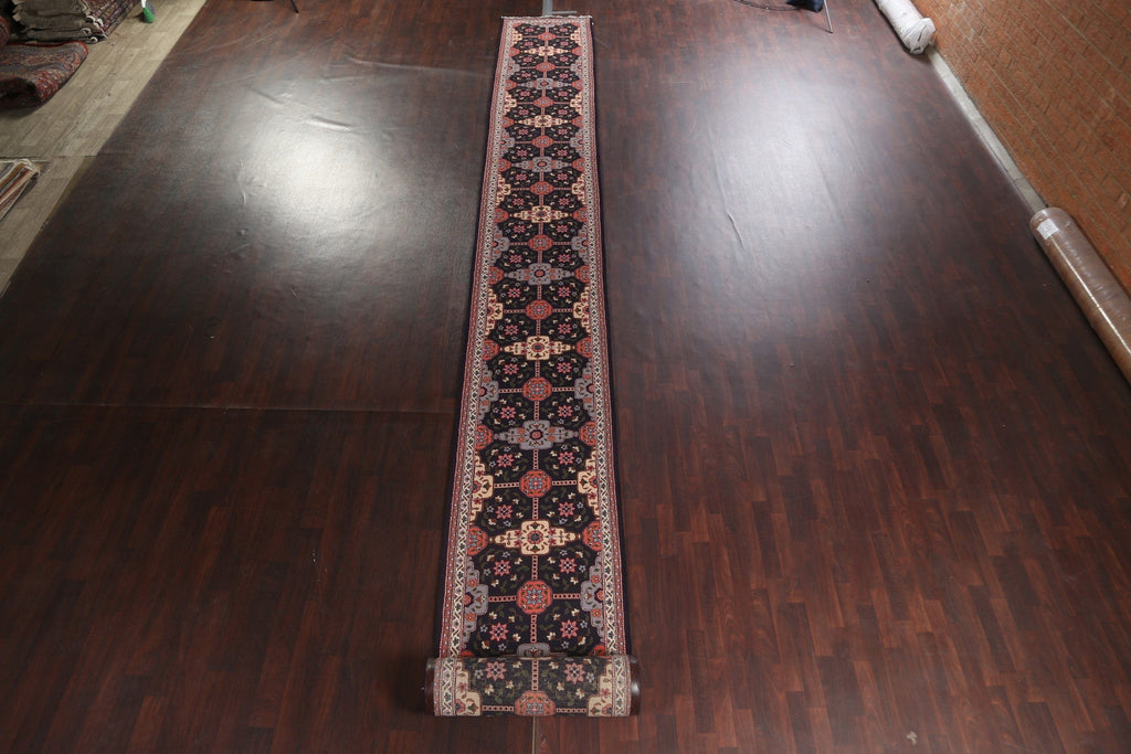 Vegetable Dye Wool Sarouk Persian Runner Rug 3x33