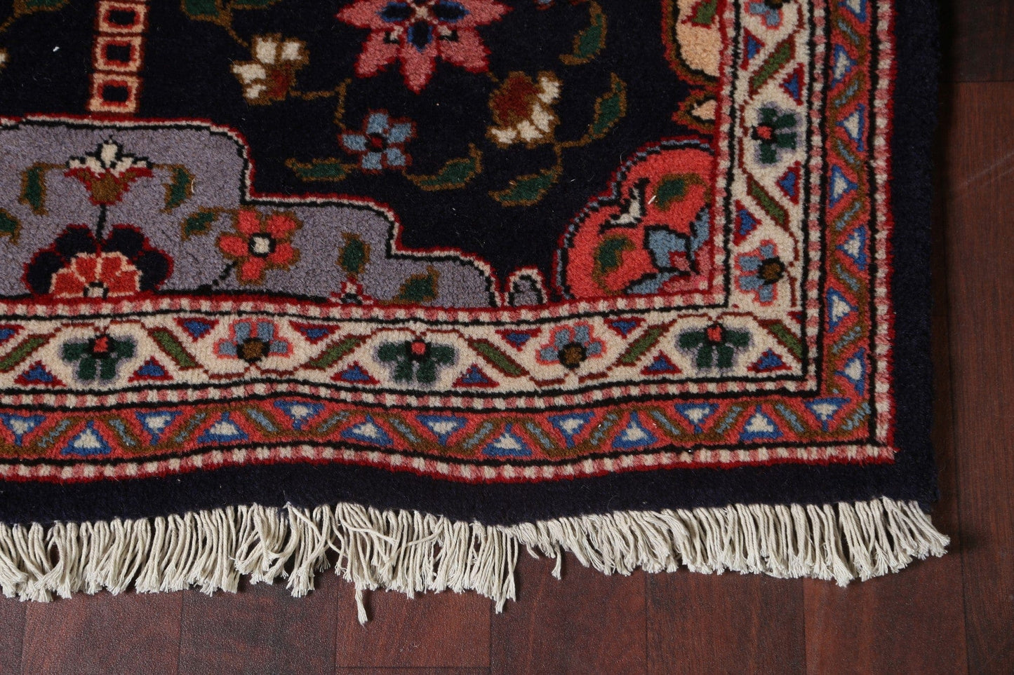 Vegetable Dye Wool Sarouk Persian Runner Rug 3x33