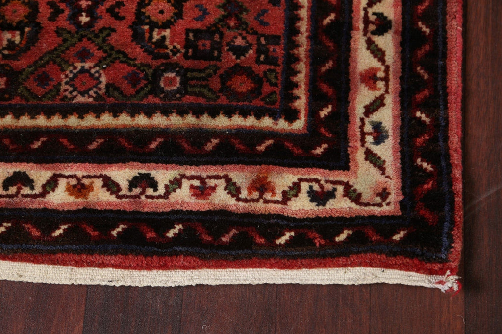 Vegetable Dye Wool Hossainabad Persian Runner Rug 2x46