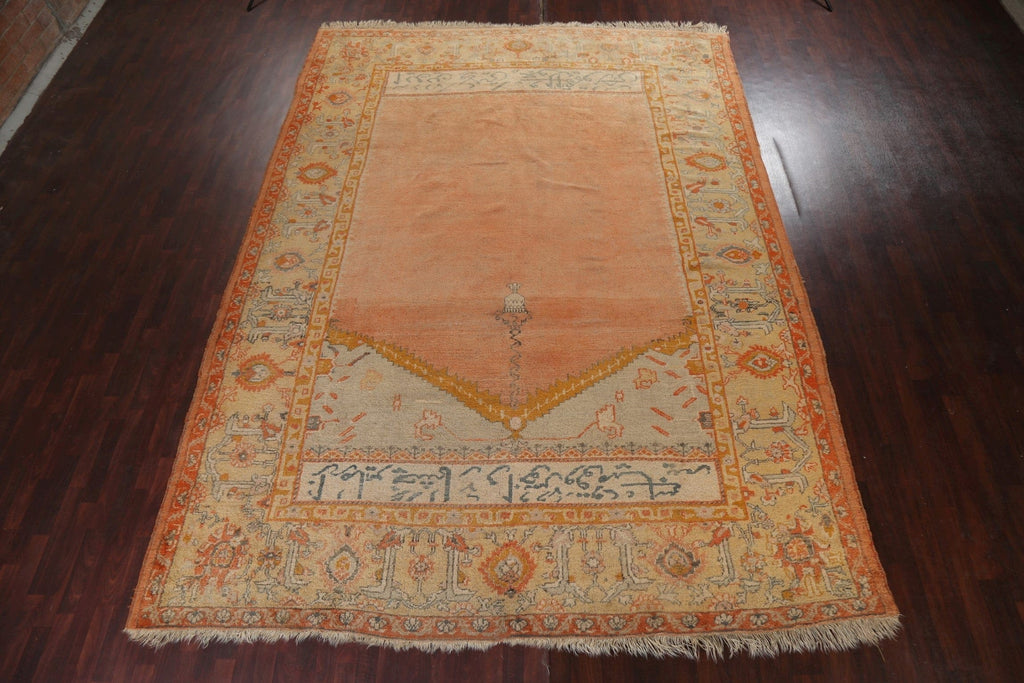 Vegetable Dye Antique Oushak Handmade Turkish Rug 10x14