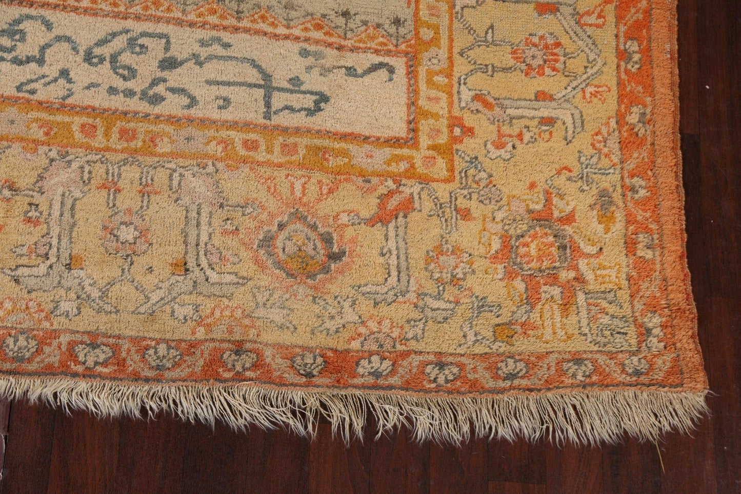 Vegetable Dye Antique Oushak Handmade Turkish Rug 10x14