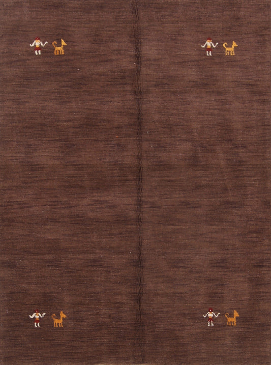 Tribal Gabbeh Indian Oriental Area Rug 5x6