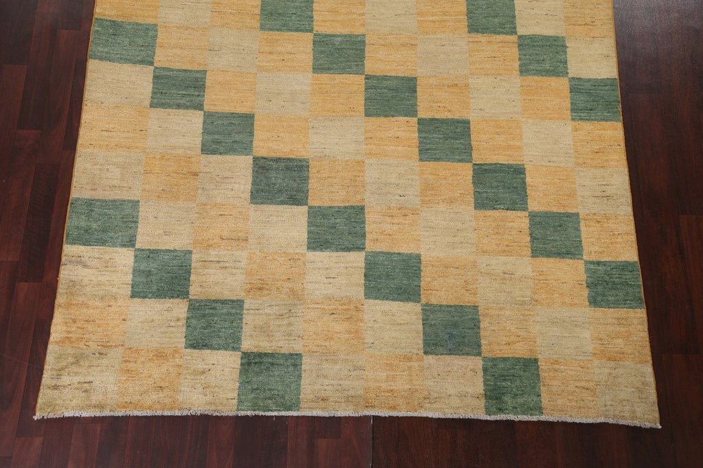 Checkered Gabbeh Kashkoli Oriental Area Rug 7x9