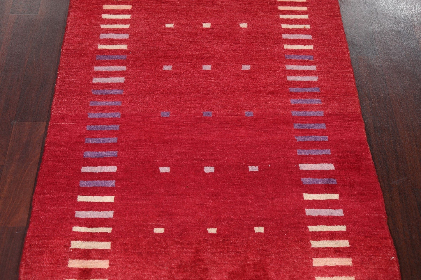 Red Gabbeh Kashkoli Oriental Wool Rug 3x4