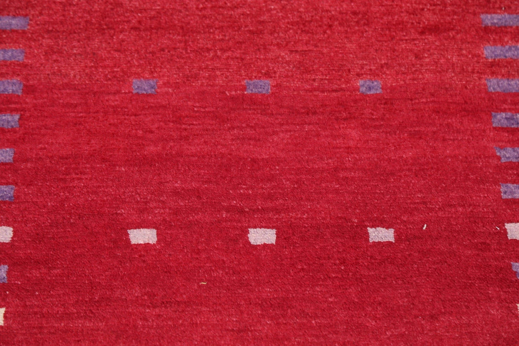 Red Gabbeh Kashkoli Oriental Wool Rug 3x4