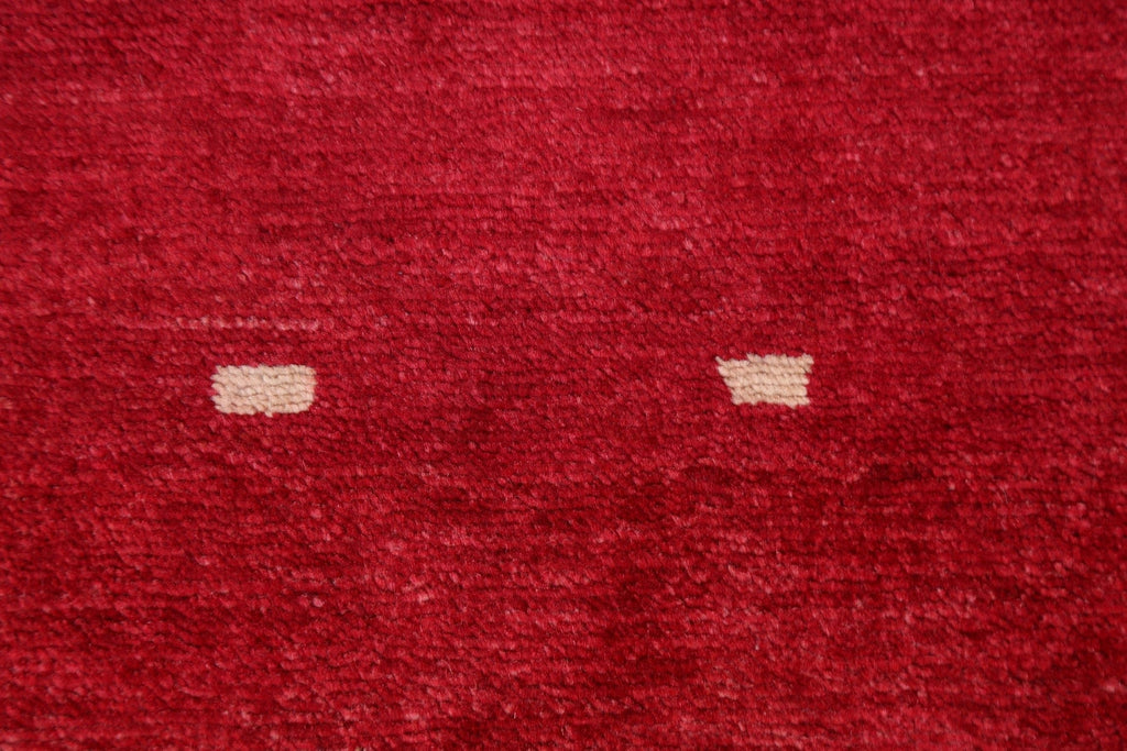 Red Gabbeh Kashkoli Oriental Wool Rug 3x4