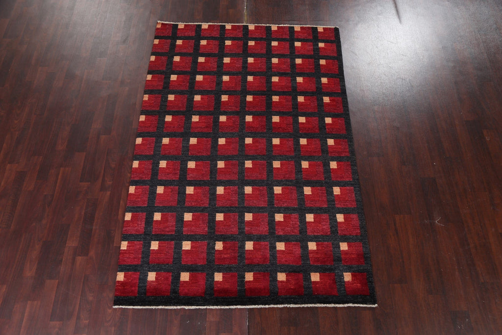 Contemporary Gabbeh Kashkoli Oriental Area Rug 6x9