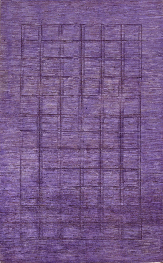 Purple Handmade Gabbeh Kashkoli Oriental Wool Rug 6x10