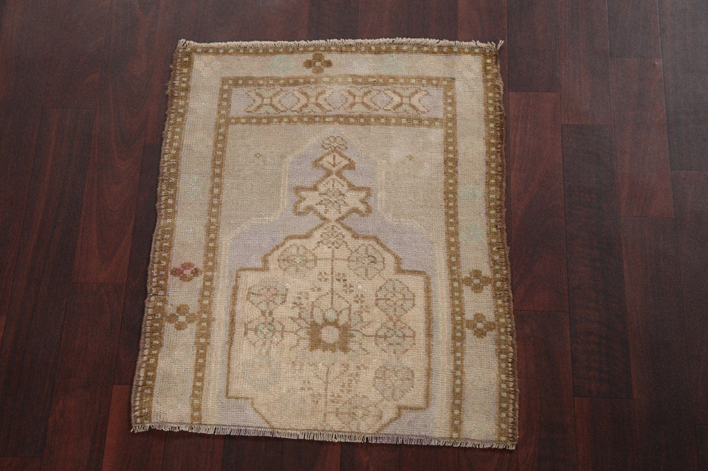 Square Wool Anatolian Vintage Turkish Rug 2x2