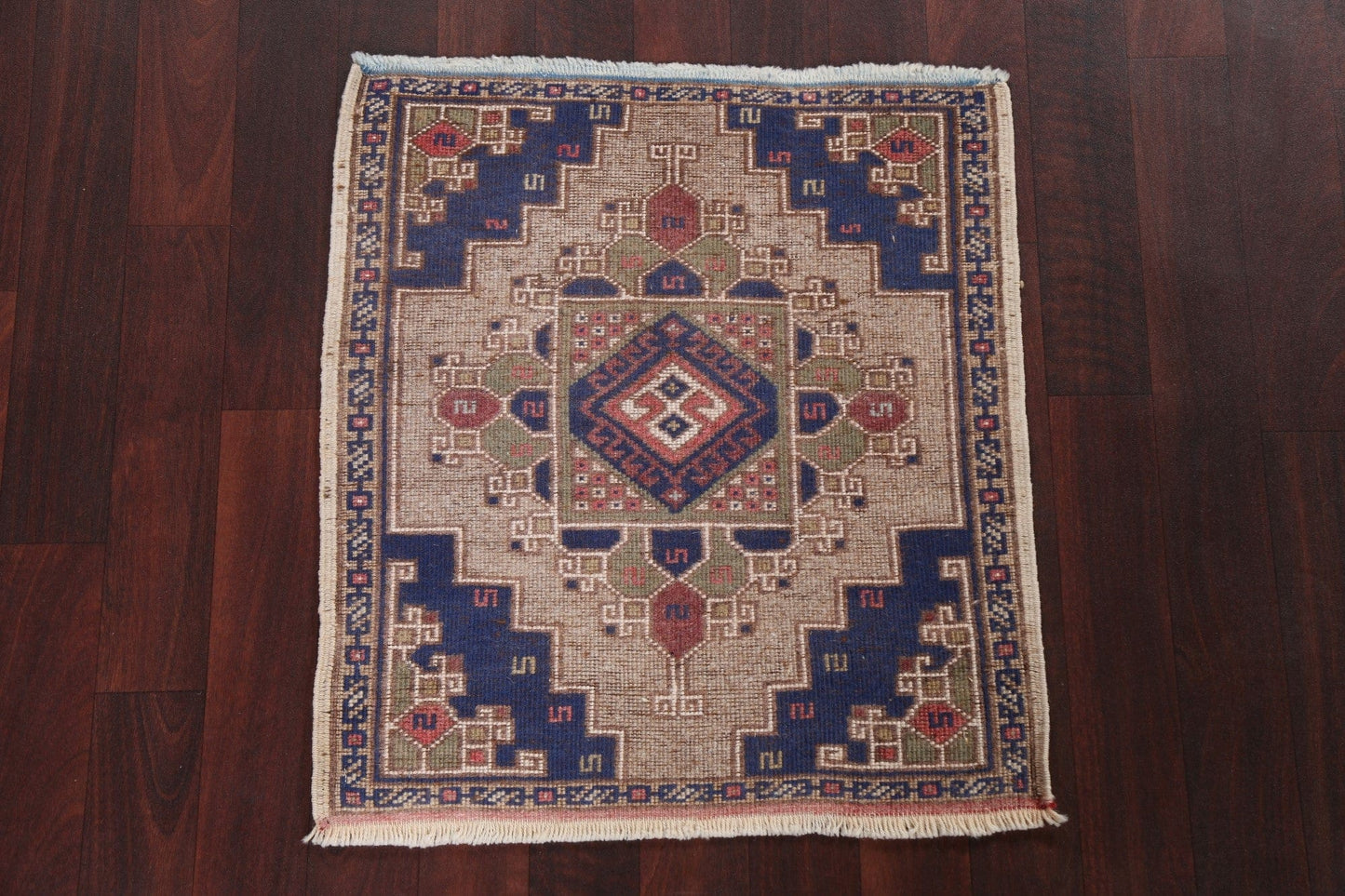 Square Wool Anatolian Handmade Turkish Rug 2x2