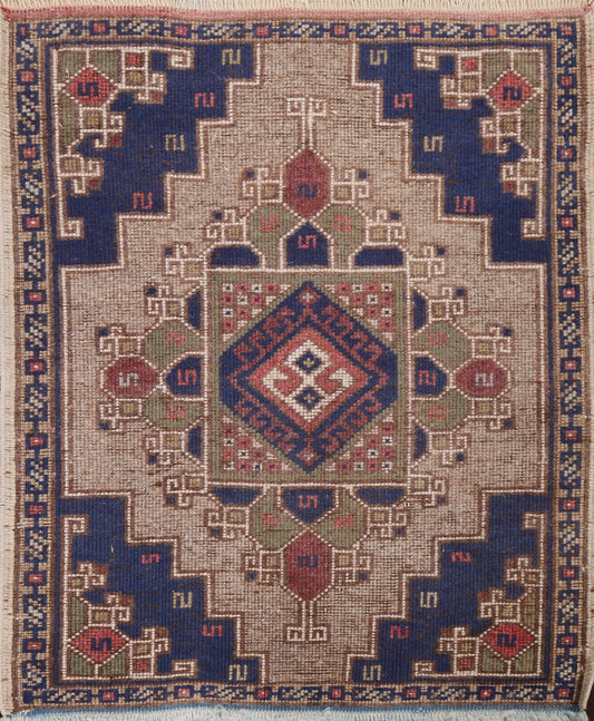 Square Wool Anatolian Handmade Turkish Rug 2x2