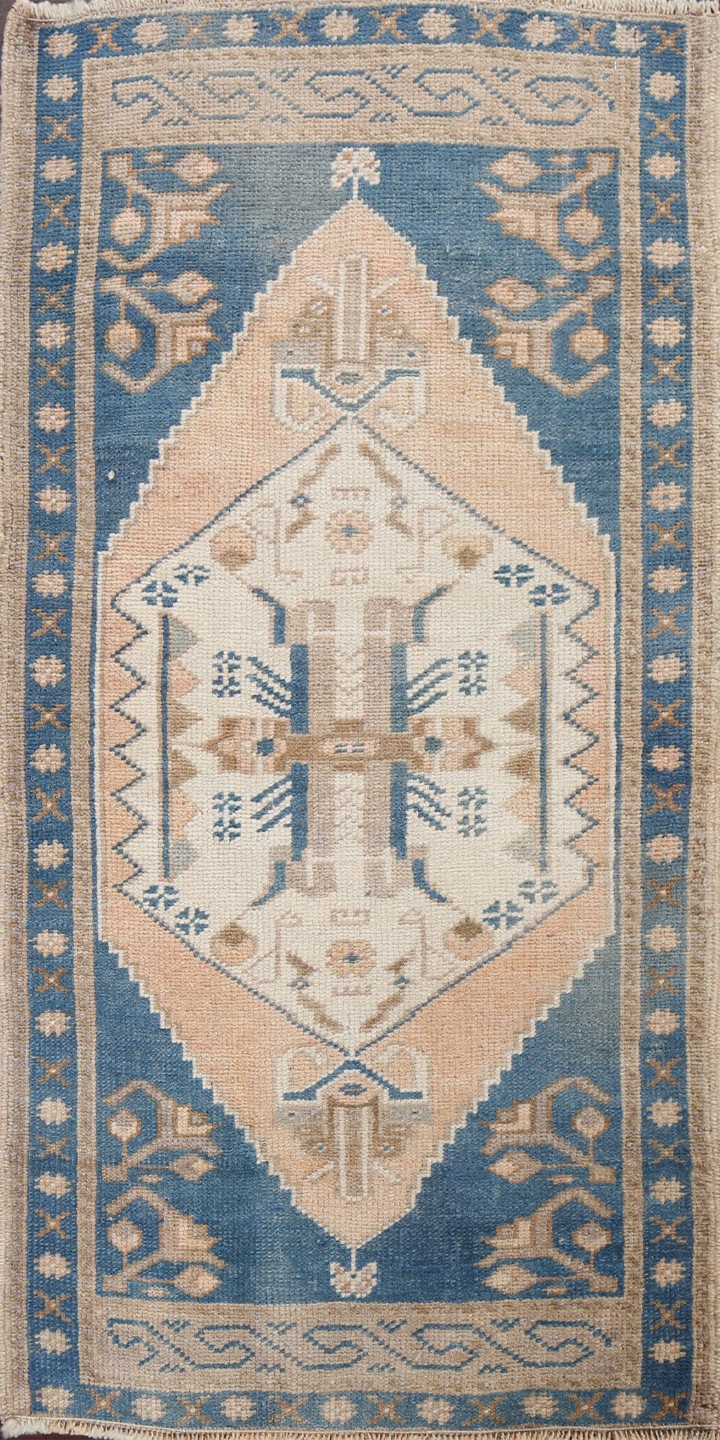 Geometric Wool Anatolian Handmade Turkish Rug 2x4