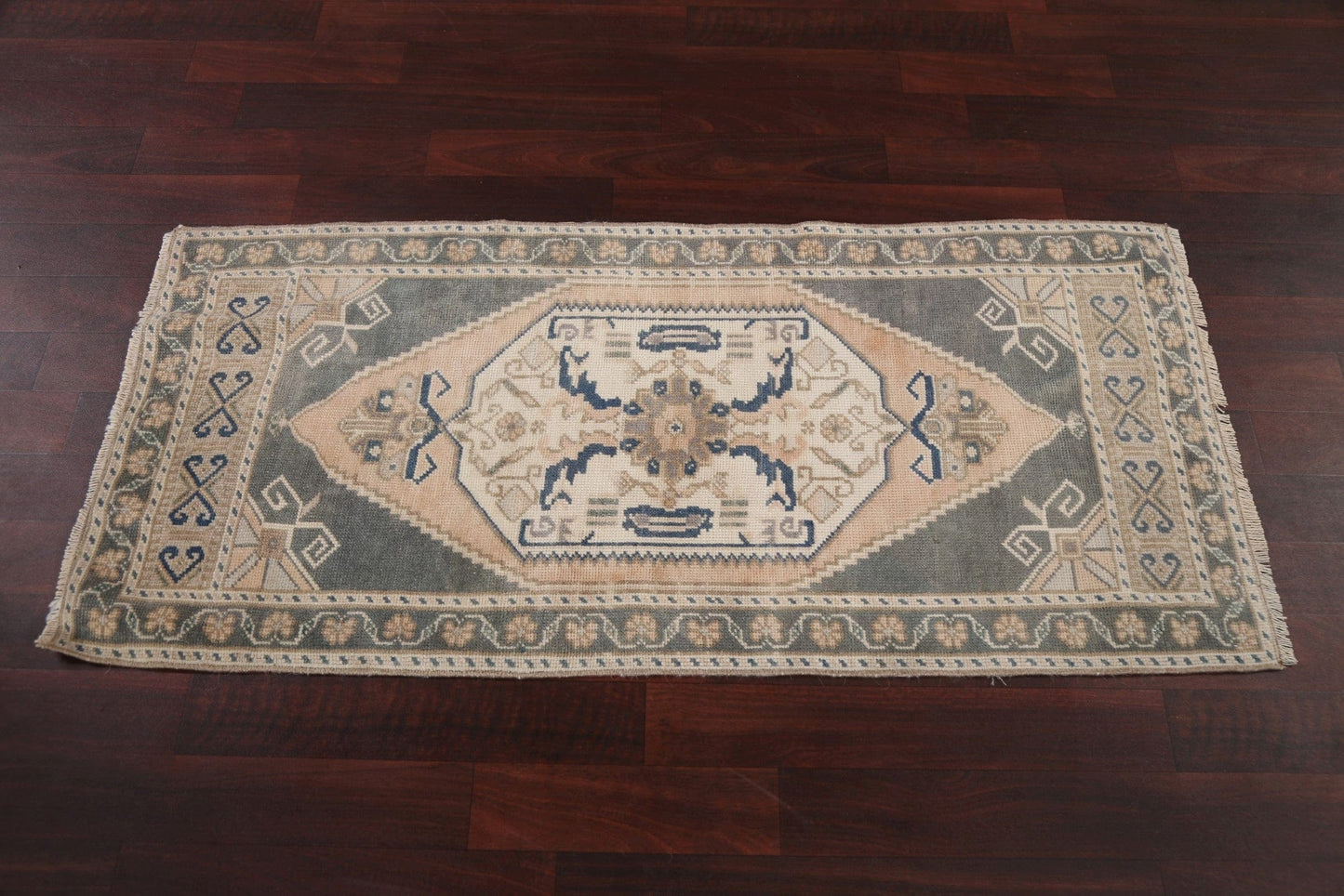 Geometric Wool Anatolian Handmade Turkish Rug 2x4