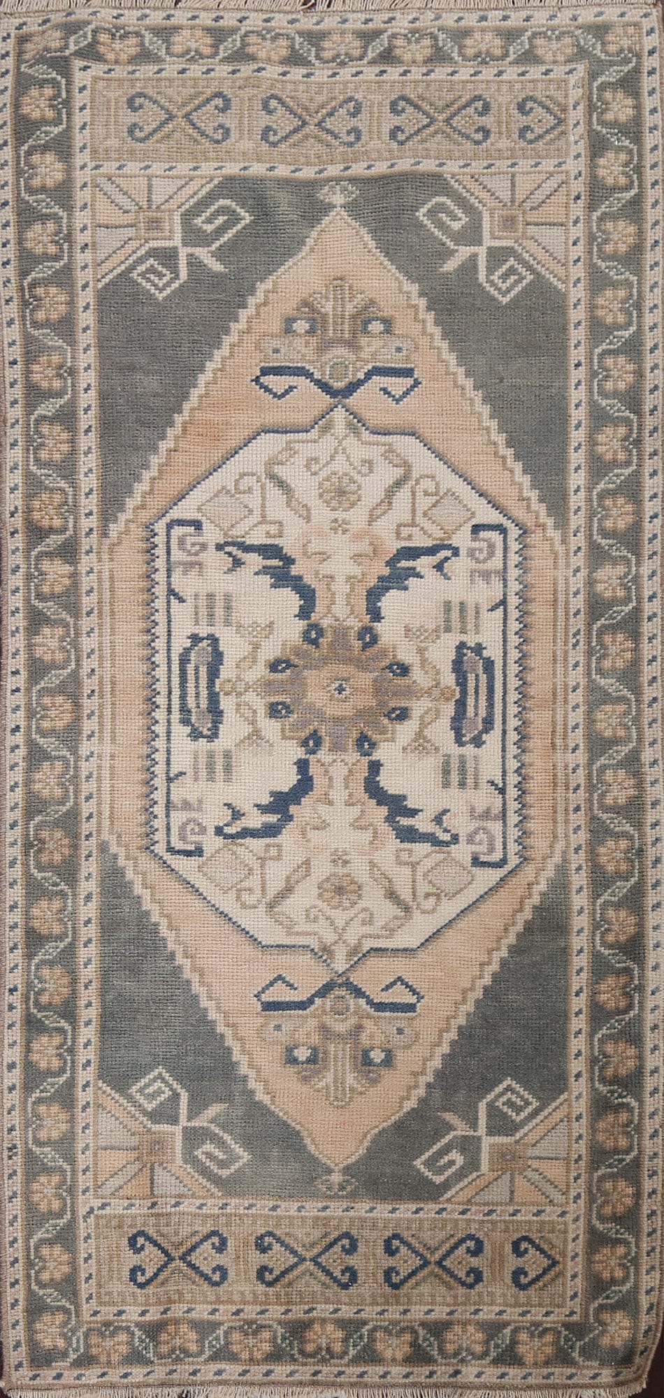 Geometric Wool Anatolian Handmade Turkish Rug 2x4