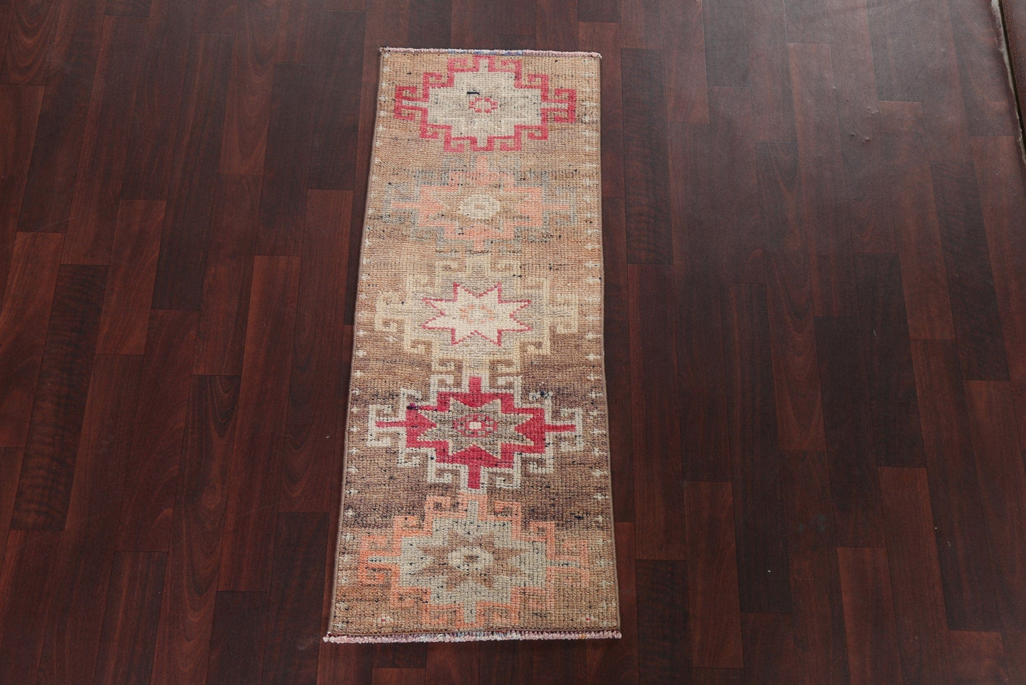 Antique Look Anatolian Turkish Wool Rug 1x4