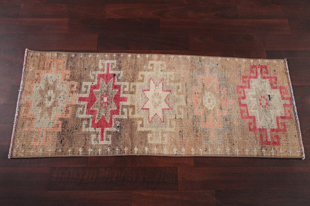 Antique Look Anatolian Turkish Wool Rug 1x4