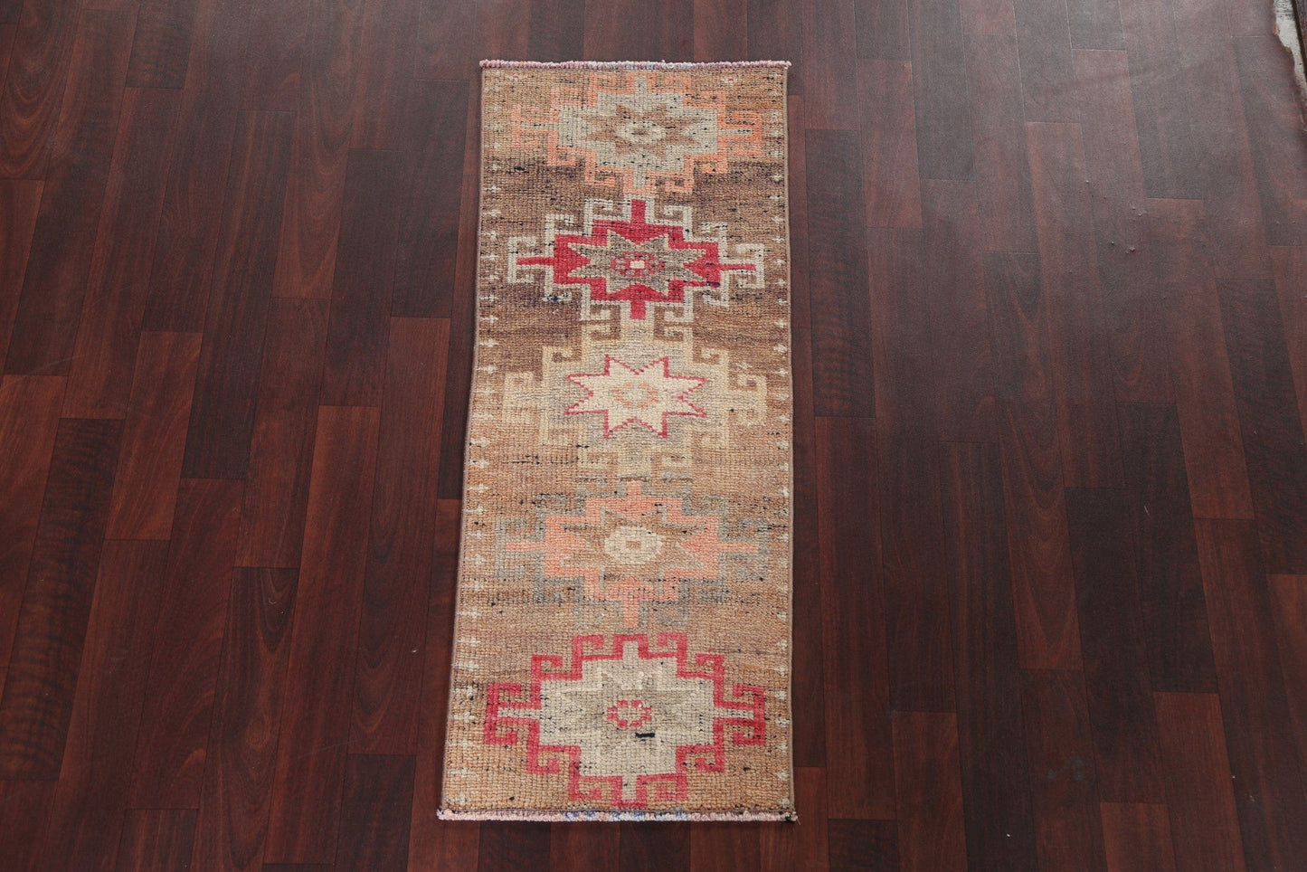 Antique Look Anatolian Turkish Wool Rug 1x4