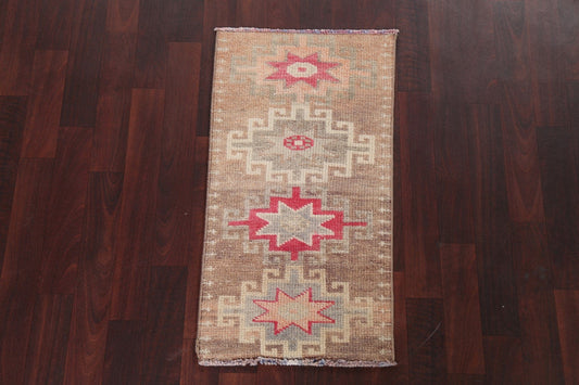 Antique Look Anatolian Turkish Wool Rug 1x3