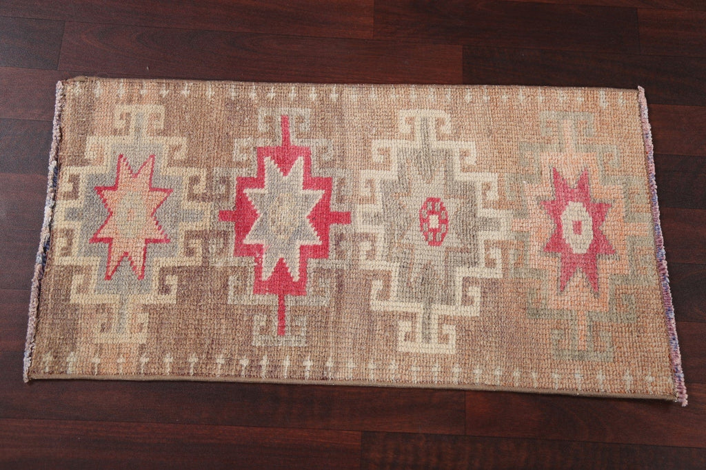 Antique Look Anatolian Turkish Wool Rug 1x3