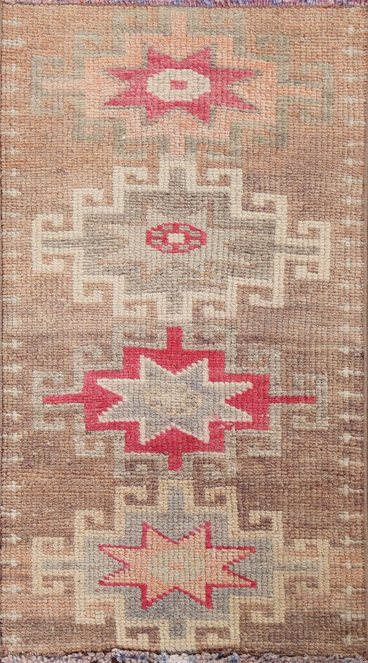 Antique Look Anatolian Turkish Wool Rug 1x3