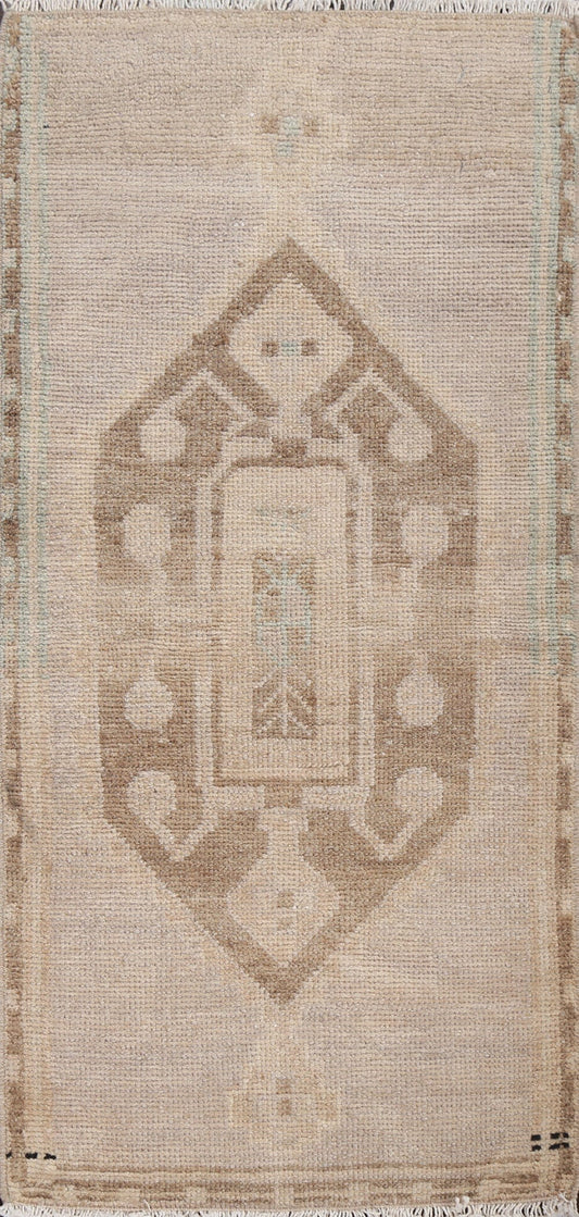 Vintage Muted Anatolian Turkish Wool Rug 1x3