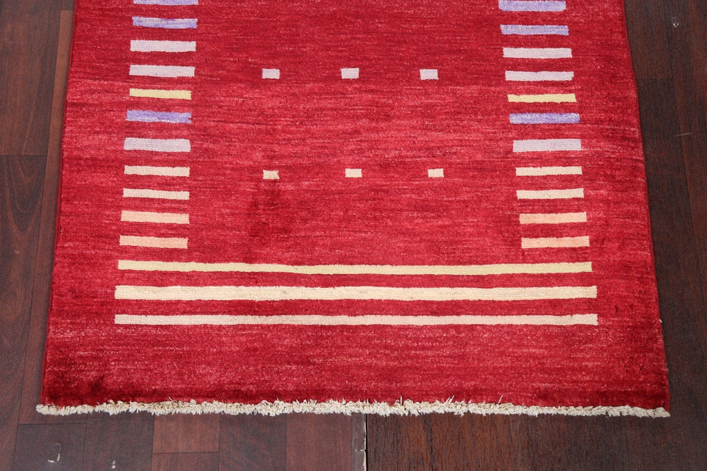 Red Wool Gabbeh Kashkoli Oriental Handmade Rug 3x4