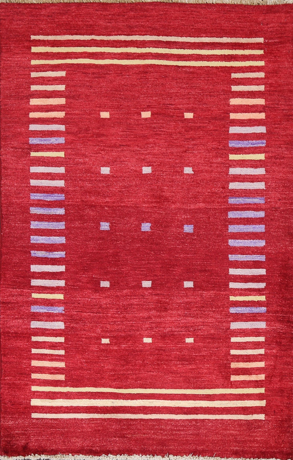 Red Wool Gabbeh Kashkoli Oriental Handmade Rug 3x4