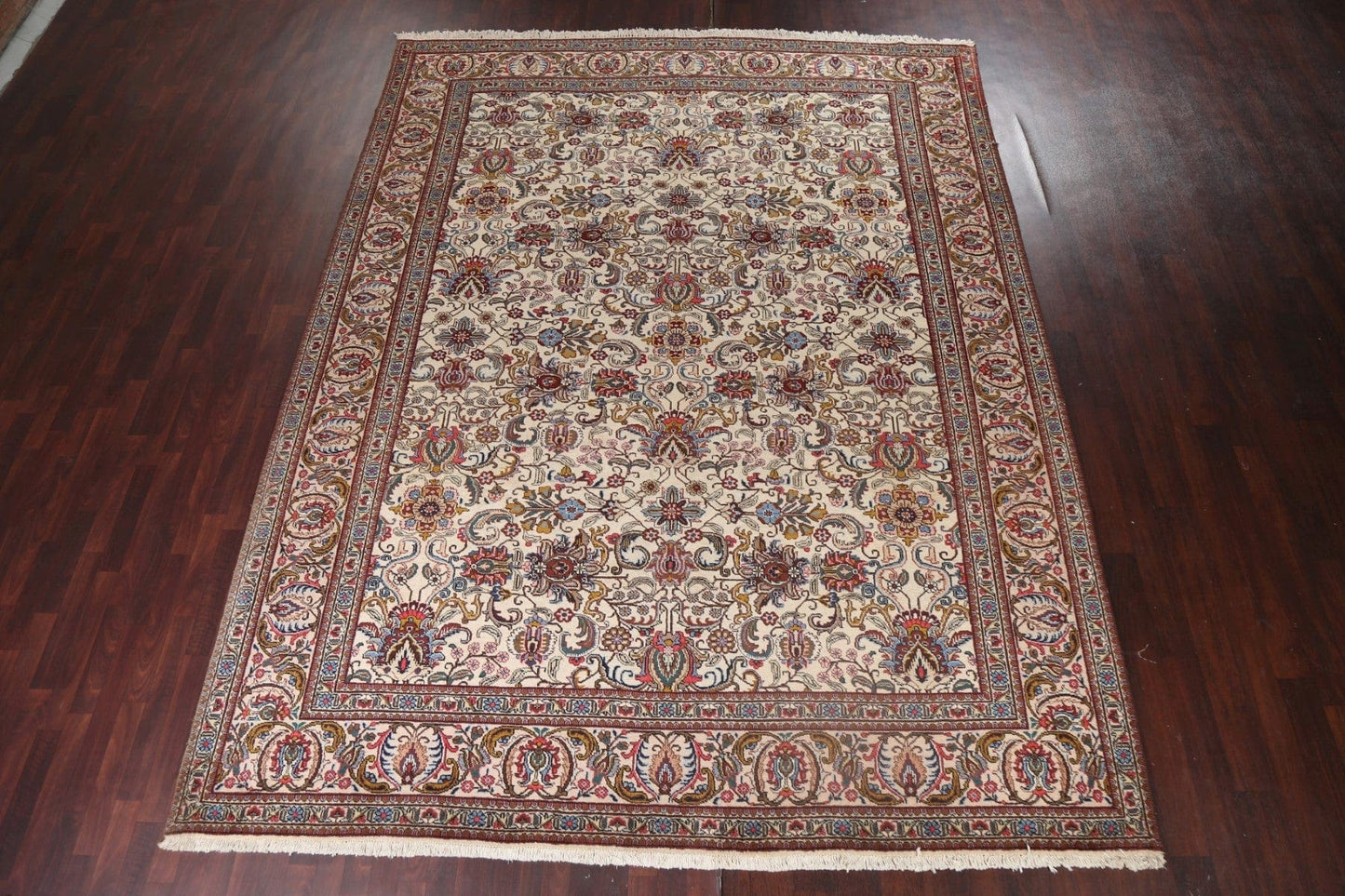 Vintage Floral Tabriz Persian Area Rug 10x13