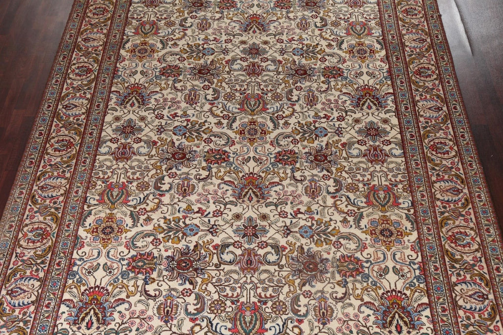 Vintage Floral Tabriz Persian Area Rug 10x13