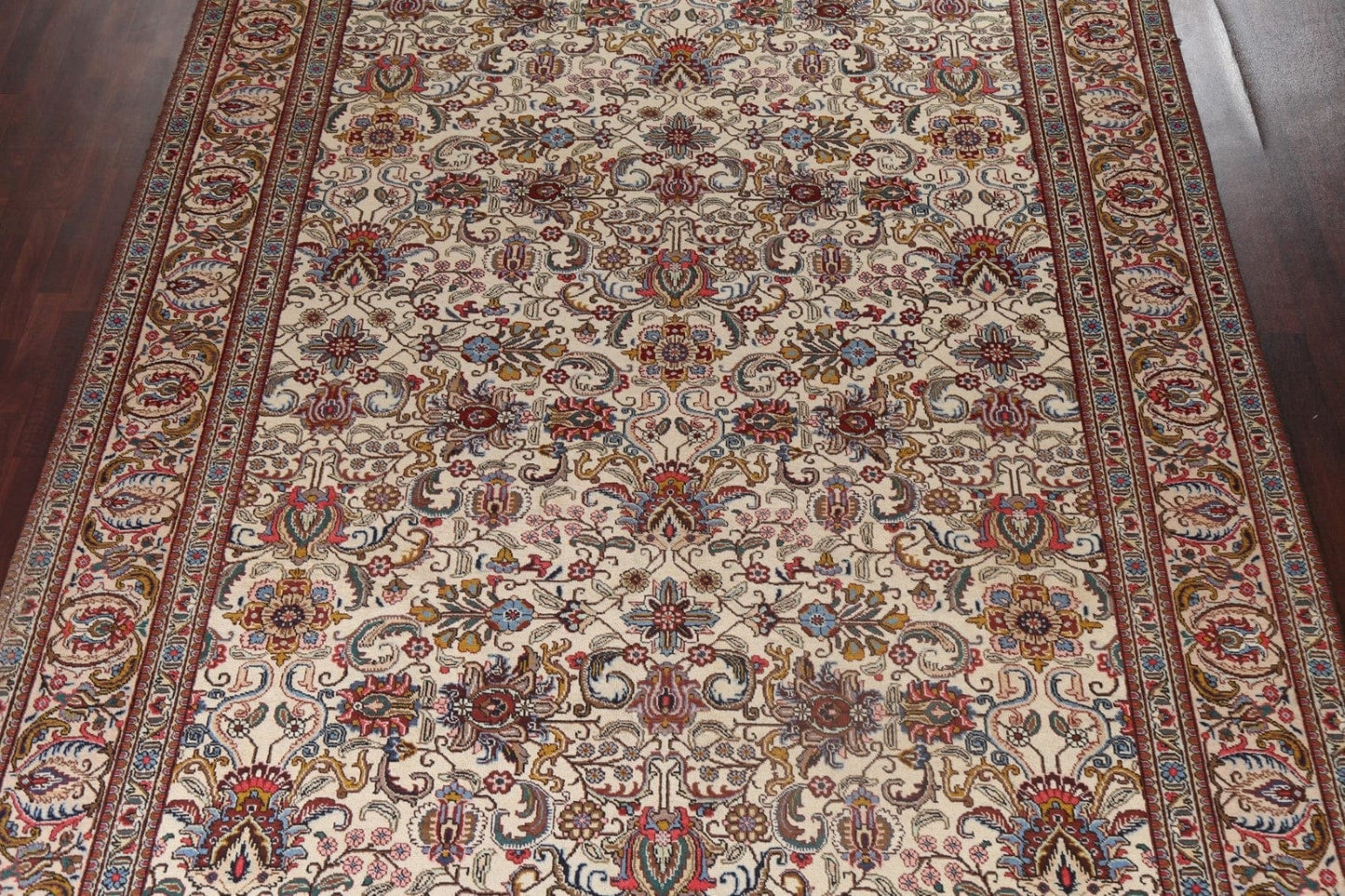 Vintage Floral Tabriz Persian Area Rug 10x13