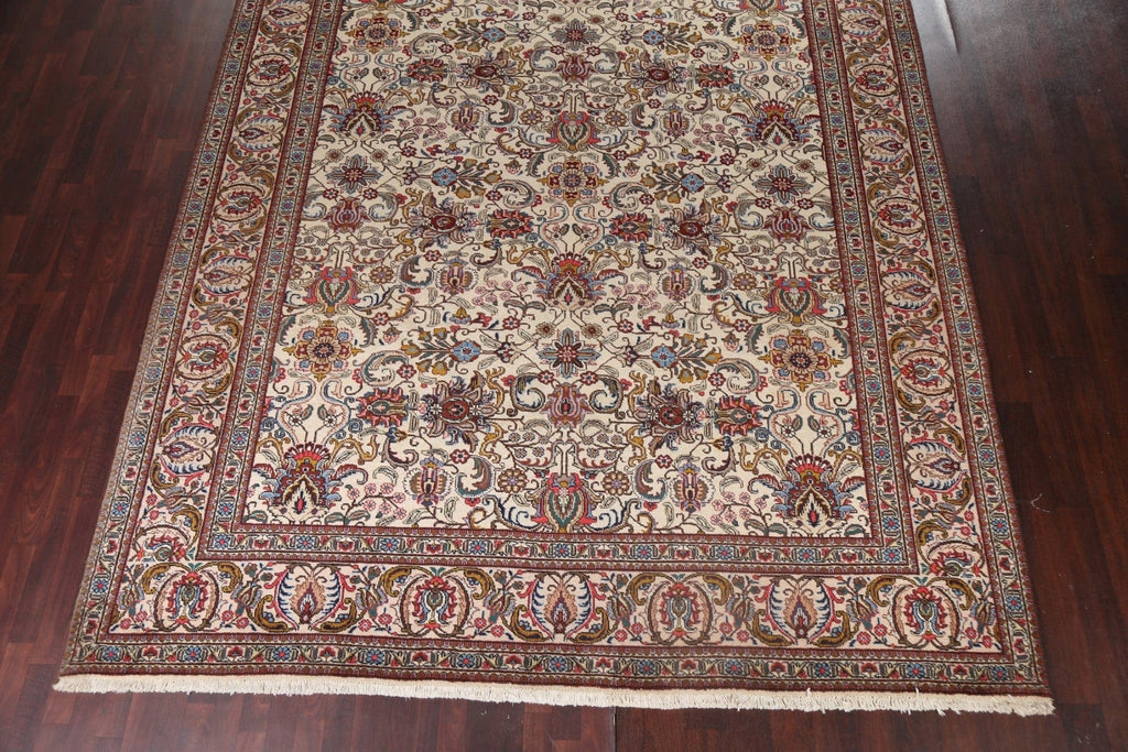 Vintage Floral Tabriz Persian Area Rug 10x13