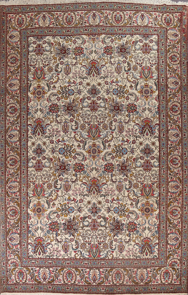 Vintage Floral Tabriz Persian Area Rug 10x13