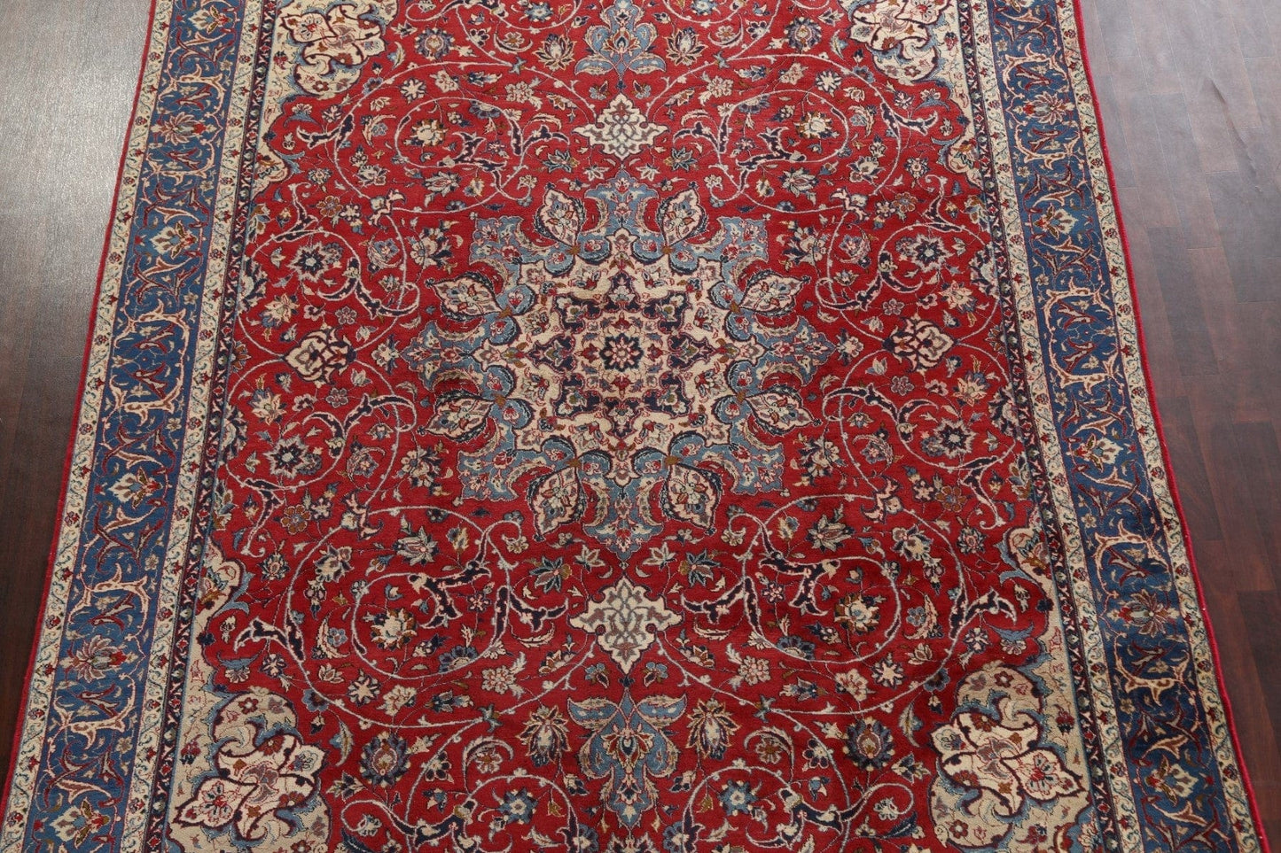 Vintage Red Najafabad Persian Area Rug 8x13