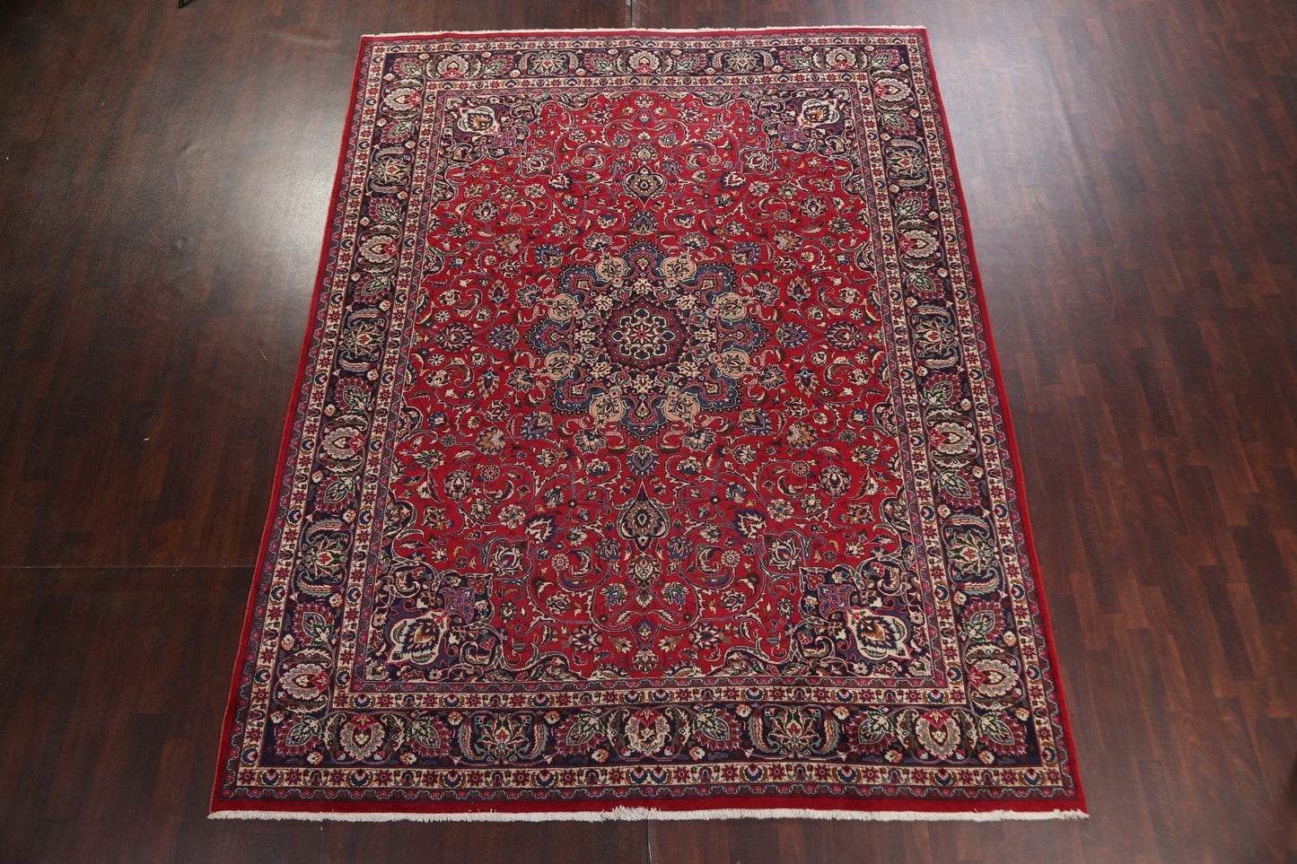 Traditional Red Wool Mashad Persian Area Rug 10x13
